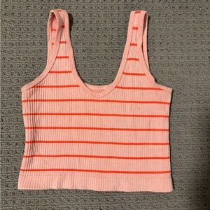 URBAN OUTFITTERS Pink & Red Stripe Tank Top Soft Size S